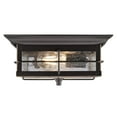 thumbnail image 4 of Westinghouse Westinghouse Lighting 6578400 Orwell 11 inch Traditional Two-Light Flush Mount Outdoor Ceiling Light Fixture Oil Rubbed Bronze with Highlights, Clear Seeded Glass, 4 of 7