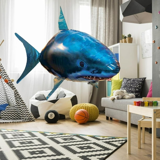 Flying Shark Balloon Remote Control Air Swimmers Inflatable Shark Fish Toy,  Remote Control Shark, Gifts For Kids Adults, Indoor Family Party Game 
