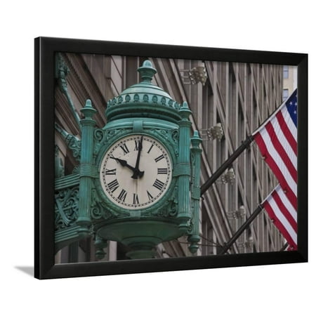 Marshall Field Building Clock, Now Macy's Department Store, Chicago, Illinois, USA Framed Print Wall Art By Amanda