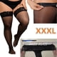thumbnail image 2 of Medias de mujer de talla grande de FREEAUCE Medias de encaje de gran tamaño Medias de rejilla transparentes hasta el muslo XXXL, 2 of 5