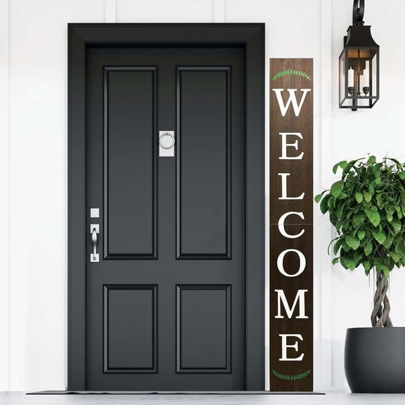 Cskhip Welcome Rustic Wood Signs Pantry Street Signs Vintage Wood Plaque Farmhouse Wall Art Wall Decor for Home Man Cave Door Porch Garden Party 4" x 16"