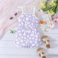 thumbnail image 5 of BFHHYA Little Girls Summer Floral Romper Adjustable Tie-Up Strap Short Jumpsuits Cute Shorts Overalls for Girls Size 2-5 Years, 5 of 6