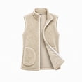 thumbnail image 5 of Vixolx Womens Cropped Sherpa Fleece Vest Stand Collar Full Zip Teddy Sleeveless Jacket Winter Warm Outerwear with Pockets, 5 of 8