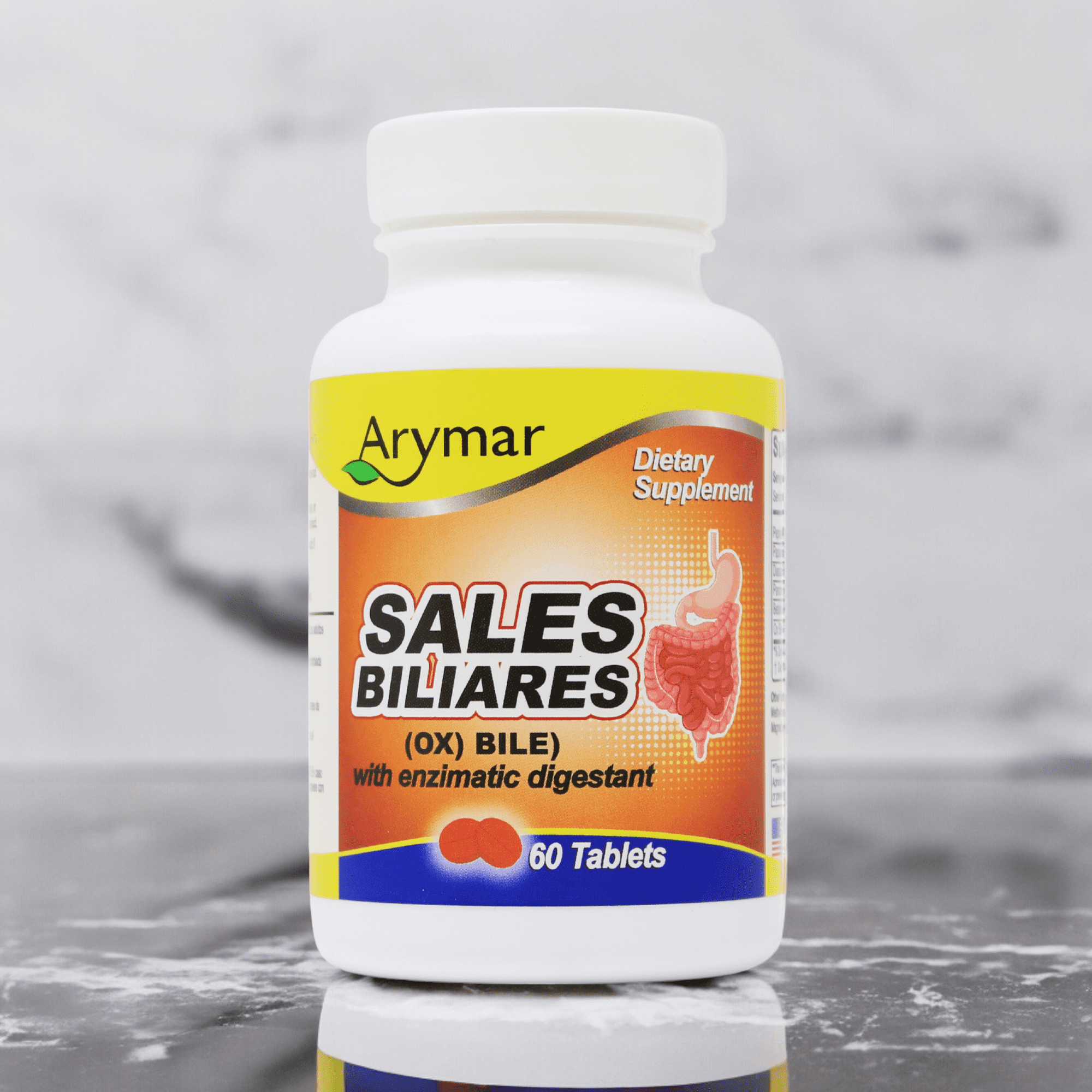 Arymar Sales Biliares Ox Bile with Digestive Enzymes - 60 Tabs