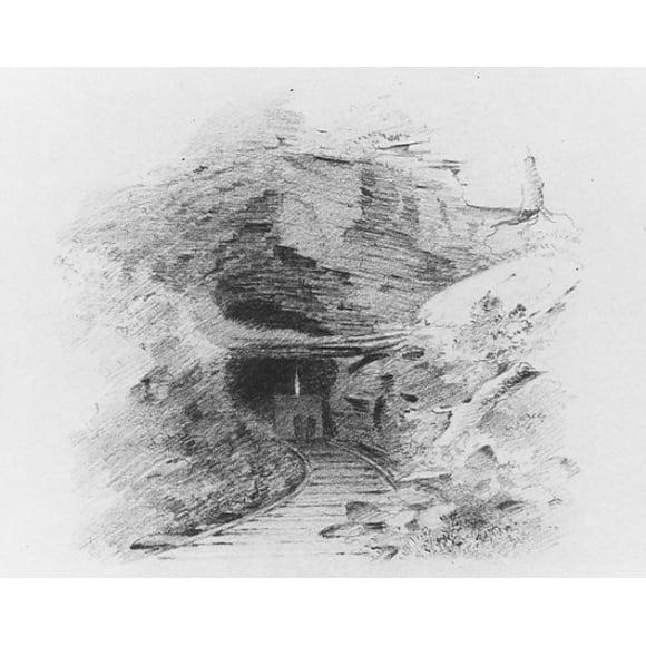 Entrée d'Une Mine de Charbon dans la Vallée de Wyoming, Pennsylvanie (entrée d'une mine de charbon, susquehanna) affiche imprimée par thomas addison richards (1820 121900) (18 x 24)