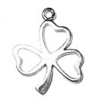 thumbnail image 1 of Sterling Silver 30" .8mm Box Chain 3D Cut Out Shamrock Clover Leaf Pendant Necklace, 1 of 2