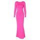 thumbnail image 3 of Vestido Mujer Ajustado Color Sólido Sin Espalda Estilo Y2K Ropa de Fiesta Kuymtek Rosa roja T L para Mujer, 3 of 9