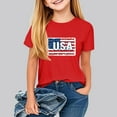 thumbnail image 2 of Patriotic Graphic Loose Fit Tshirts for Kids Girl Boy Summer Fall Short Sleeve Crew Neck Spandex Casual Tops Shirt Kid 2026 Clothing Y2K 8 Years, 2 of 6