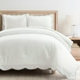 thumbnail image 3 of Lush Decor Coastal Chic Scalloped Edge 3-Pieces White Neutral Comforter Bedding Sets, Full, 3 of 11