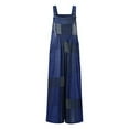 thumbnail image 3 of MSJUHEG Jumpsuits For Women One Piece Jumpsuits For Women Women Cotton Jumpsuit Rompers Loose Wide Leg Overalls Strap Bib Pants Womens Jumpsuit Blue L, 3 of 9