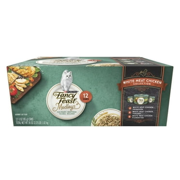 (12 Pack)  Fancy Feast Wet Cat Food Variety Pack, Medleys White Meat Chicken in Sauce Collection, 3 oz. Cans