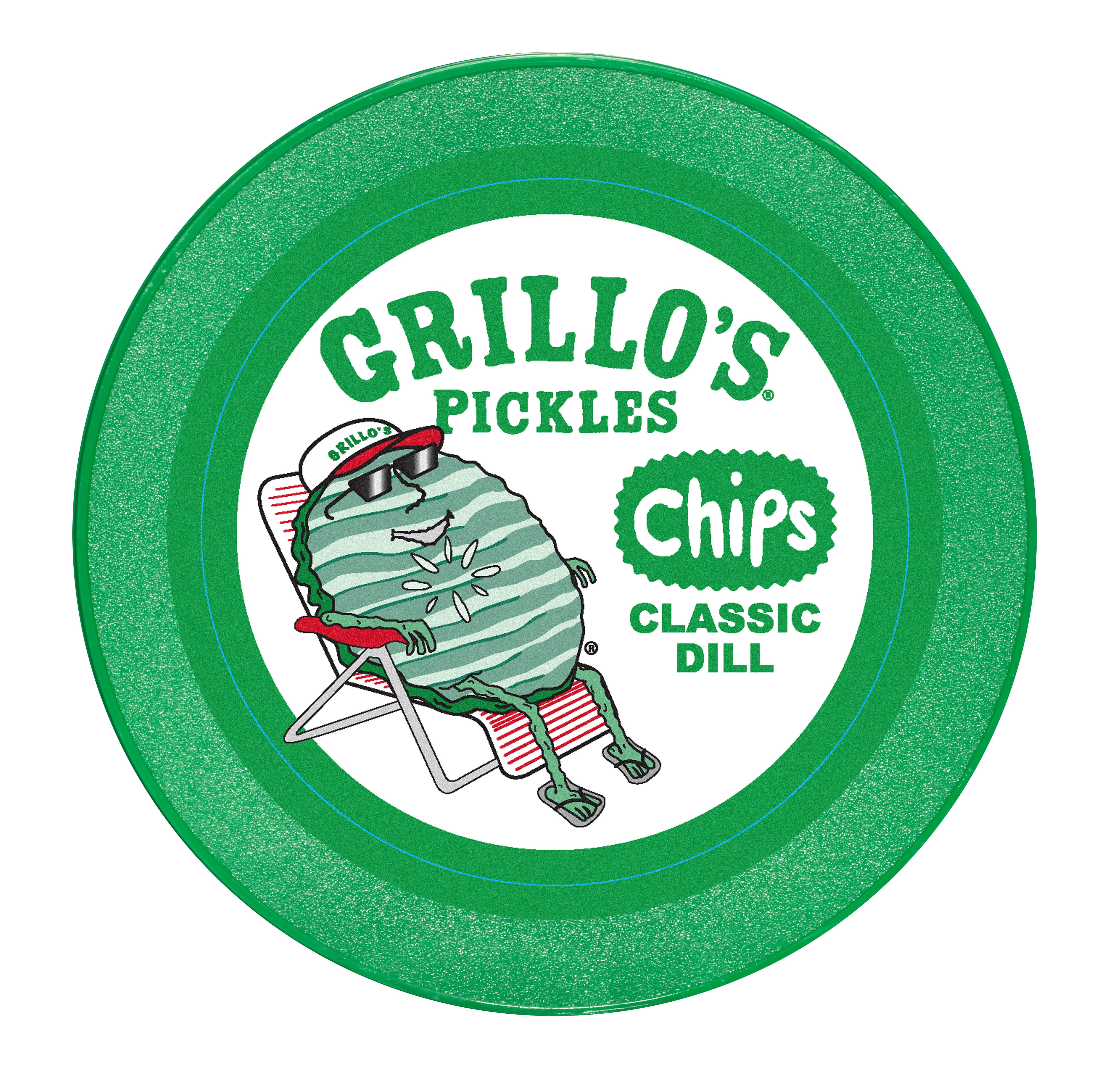 Grillo's Pickles Classic Dill Pickle Chips, 16 fl oz Tub