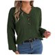thumbnail image 2 of Puntoco Suéter Casual De Mujer Con Cuello En V Botón Ahuecado Manga Linterna Top Navidad Liquidación Puntoco Puntoco-4831, 2 of 8