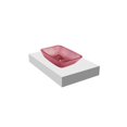 thumbnail image 2 of Charlie 18" Rectangle Decorative Pink Vessel Glass Sinks With 36" White Base, 2 of 7