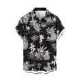 thumbnail image 5 of Sakmal Button Down Hawaiian Shirts Men Short Sleeve Breathable Tshirts Tropical Floral Black Shirts for Men L, 5 of 5