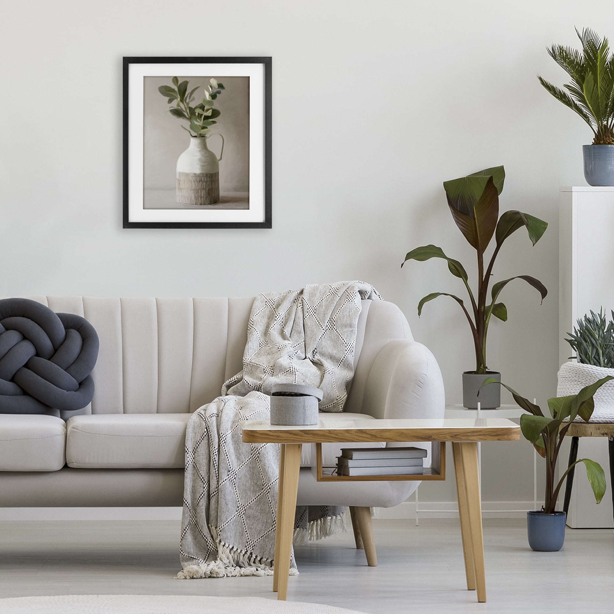 Stupell Industries Eucalyptus In Vase Black Framed Print Under Glass, design by House Fenway