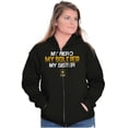 thumbnail image 3 of US Army Logo My Sister Hero Soldier Zip Up Hoodie Men's Women's Brisco Brands S, 3 of 6
