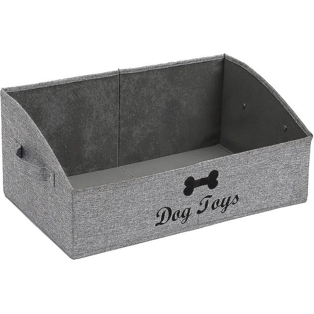 Linen-cotton Blend Dog Toy Basket And Dog Toy Box, Dog Toy Basket Storage - Perfect For Organizing Pet Toys, Blankets, Leashes, Chew Toys - Snow Grey