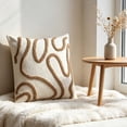 thumbnail image 6 of Throw Pillow Cover Minimalist Line Embroidered 17.71 Inch Cushion Case for Sofa Bed Living Room Bedroom Neutral Home Decor Modern Boho Farmhouse Pillow Cover Clean Layered Look Decorative Pillow Case, 6 of 6