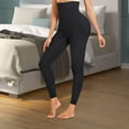 thumbnail image 1 of Mallas de compresión para mujer, moldeador de cuerpo, elástico, duradero, cintura alta, moldeador de muslo, pantalones, ropa moldeadora para gimnasio, 2XL Negro, 1 of 8