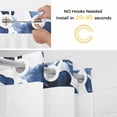 thumbnail image 2 of Spring Floral No Hooks Shower Curtain with Snap-in Liner Watercolor Gradient Blue Leaf Flower Rustic Farmhouse Shower Curtains for Bathroom, Waterproof, Easy Install, Washable 60"x72", 2 of 9