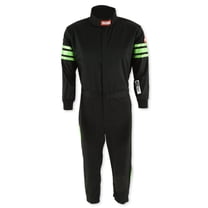 RaceQuip® 1950797RQP Pro-1 Driving Suit SFI 3.2A/1 Black/Green Stripe Youth 2XL