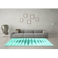 thumbnail image 3 of Ahgly Company Indoor Rectangle Solid Turquoise Blue Modern Area Rugs, 2' x 4', 3 of 4