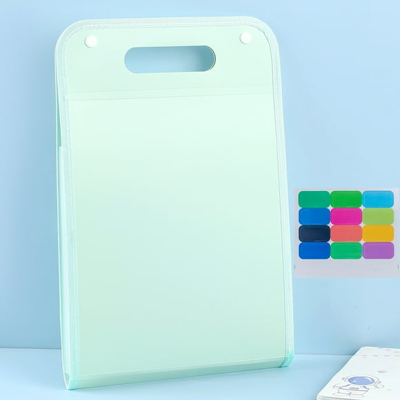 Nvzi Carpeta impermeable extensible (2 unidades), organizador vertical de archivos A4 con asa, bolsa de mano portátil vertical A4, bolsillos de plástico transparente tipo sobre (verde)