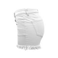 thumbnail image 3 of Aayomet Shorts Athlétiques pour Femmes avec Poignets à Franges Super Courts en Denim (Blanc, m), 3 of 5
