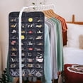 thumbnail image 5 of 1 Pack Double Sided Hanging Jewelry Organizer, HOMEIORA 80 Pockets Earring Holder Organizer with Pockets for Woman, for Hanging Earrings, Necklaces, Bracelets, Rings, Storage, Closet, Black, 5 of 7