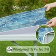 thumbnail image 6 of Blue White Tie Dye Wave Pattern Square Fitted Tablecloth with Elastic Edge,Square Table Cover,Washable Elastic Table Cover for Home Kitchen Party Decor 34"x34", 6 of 6