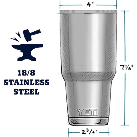 Rambler 30 oz Stainless Steel Vacuum Insulated Tumbler with MagSlider Lid Navy
