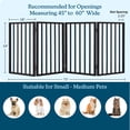 thumbnail image 2 of 4-Panel Indoor Pet Gate for Dogs and Small Pets, Foldable Freestanding Dog Fence for Stairs, Hallways, Doorways, 72 x 24 Inch Wooden Pet Barrier, Black Finish with Easy Storage Panels by PETMAKER, 2 of 6
