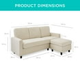 Best Choice Linen Sectional Sofa Couch w/ Chaise Lounge, Reversible