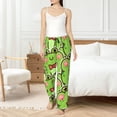 thumbnail image 5 of Uemuo Cute Green Frog Pattern Women's Wide Leg Palazzo Lounge Pants with Pockets Light Weight Loose Comfy Casual Pajama Pants-Small, 5 of 9