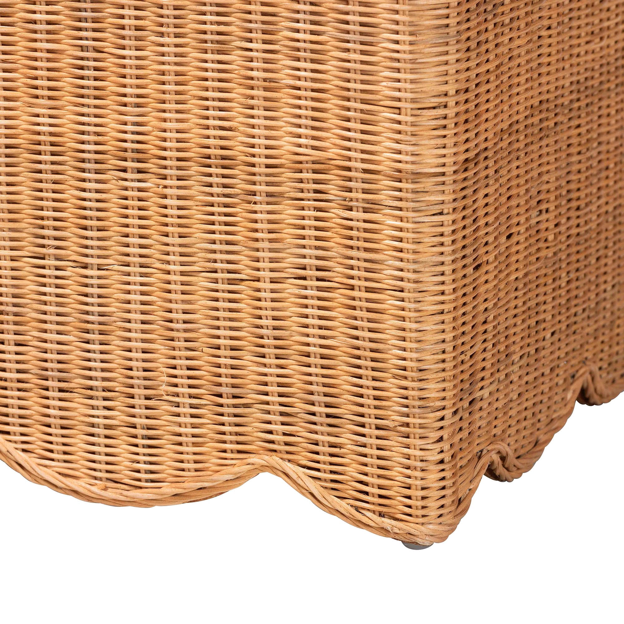 bali & pari Yoselin Boho Storage Bench, Light Honey