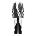thumbnail image 5 of Zpanxa Womens Pajama Sets 2 Piece Casual Lounge Sets Solid Color Long Sleeve Top Pants Pajama Set Print Pj Sets Sleepwear Black C S, 5 of 5