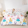 thumbnail image 3 of Manfei Princess Fairy Tale Duvet Cover Twin,Cute Cartoon Girls Bedding Sets Twin Size,Colorful Kawaii Rainbow Bed Set For Kids,Luxury Bedroom Decor Reversible（No Comforter）,2 Pieces, 3 of 6
