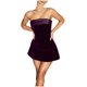 thumbnail image 2 of mfyjkho Vestidos para mujer, Vestido mini sin mangas con cremallera lisa, sin tirantes y espalda descubierta para mujer Vestidos festivos m, 2 of 8