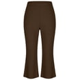thumbnail image 5 of Horkkom Flare Leggings for Women Solid Color Elastic Waist Capri Leggings Casual Workout Yoga Pants S, 5 of 7
