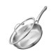 thumbnail image 1 of Sartén VocVoi de acero inoxidable de triple capa de 12 pulgadas con tapa, libre de PFOA y PTFE, apta para lavavajillas y horno, compatible con cocinas de inducción, vitrocerámica y gas., 1 of 5