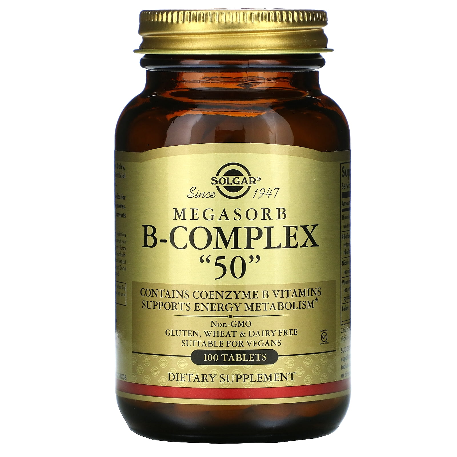 Megasorb B-Complex '50', 100 Tablets, Solgar