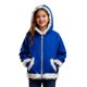 thumbnail image 2 of Sudadera con capucha y cremallera de manga larga para niñas y niños, informal, con bolsillo y color liso, de poliéster, 2 of 6