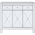 thumbnail image 4 of SEI Furniture Mirage 3 Door Mirrored Glass Sideboard in Matte Silver, 4 of 14