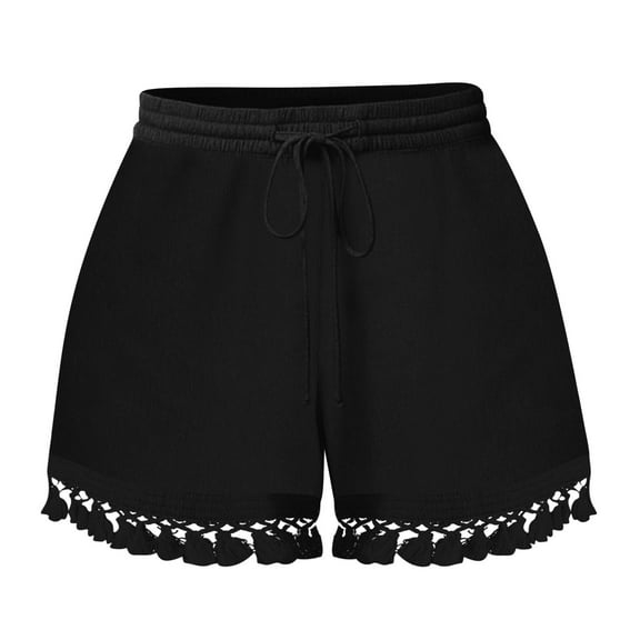 HaoXianJian Plus Size Women's Summer Casual Shorts Drawstring Waist Wide Leg Ruffle Tiered Shorts Summer Beach Lightweight Short Pants with Pockets 3X 4X 5X