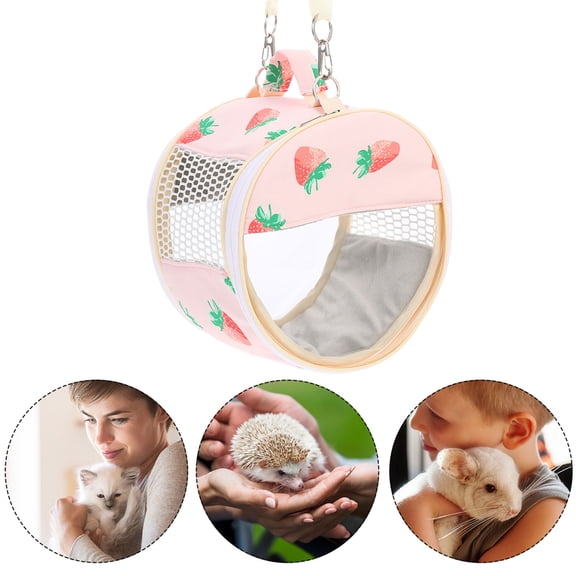 Luxshiny Canvas Small Pet Travel Carrier Bag with Observation Window, Lightweight Portable Hamster Carrier 22.5x12.5x12.5 cm