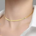thumbnail image 2 of QQTDFG Sterling Silver Flat Snake Herringbone Chain Choker Necklace A2038-1.7mm-Silver, 2 of 7