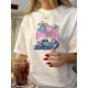 thumbnail image 1 of Women's Vintage-Inspired Geometric Print T-Shirt - Casual Crew Neck, Short Sleeve, Breathable Polyester, Machine Washable - Perfect for Summer, 1 of 6