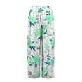 thumbnail image 4 of TRUBKH boho pants for women High Waist Wide Leg Pants Floral Solid Long Palazzo Pants Womens Summer Casual High Waist Pant 2025 Beach Vacation Outfits summer pants for women boho pants Mint Green L, 4 of 7