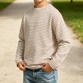 thumbnail image 4 of EnJoCho Kids Striped T Shirt Long Sleeve Crewneck Soft Basic Layer Top Raglan Casual Warm Tee for Boys Girls Toddler Fall Winter School Daily Outdoor Wear, 4 of 6